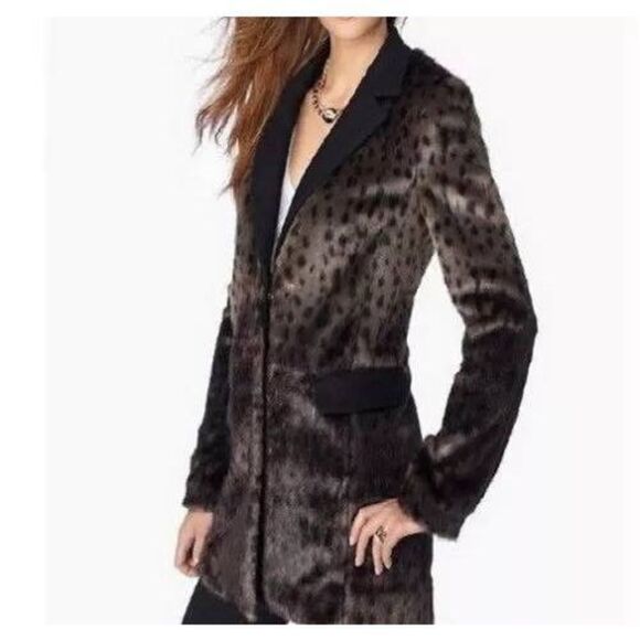 Juicy Couture Faux Fur Ombre Cheetah Print Button up Cardigan. XL - Picture 10 of 10